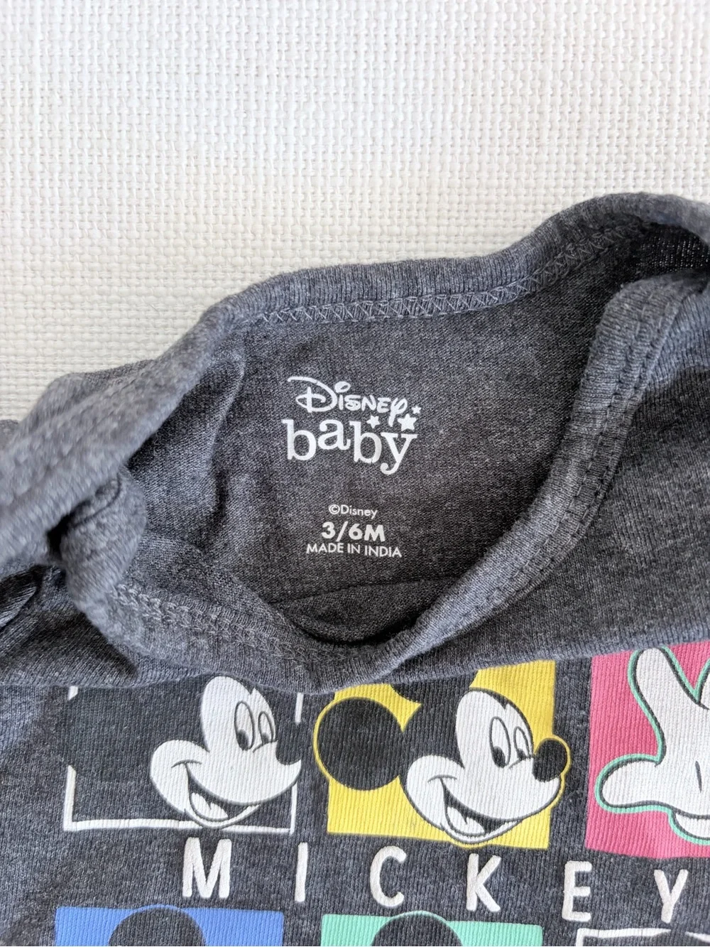 Mickey Mouse Charcoal Graphic One-Piece Romper for Kids